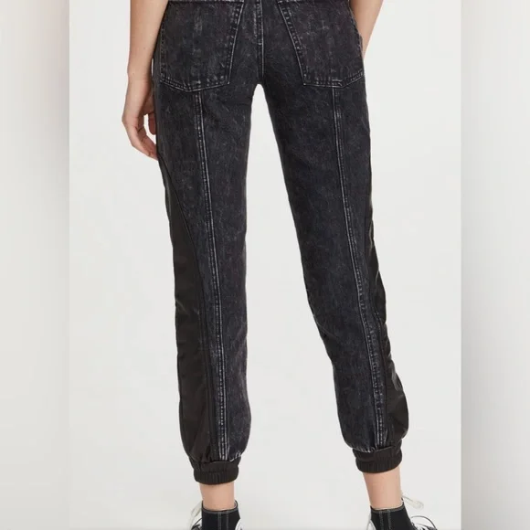 Alice + Olívia Jenny Vegan Leather Combo Jeans size 26 NWT (W629) - Picture 2 of 16